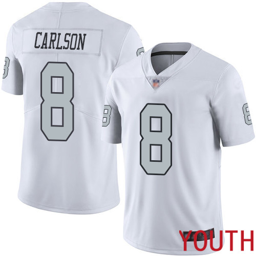 Oakland Raiders Limited White Youth Daniel Carlson Jersey NFL Football 8 Rush Vapor Untouchable Jersey